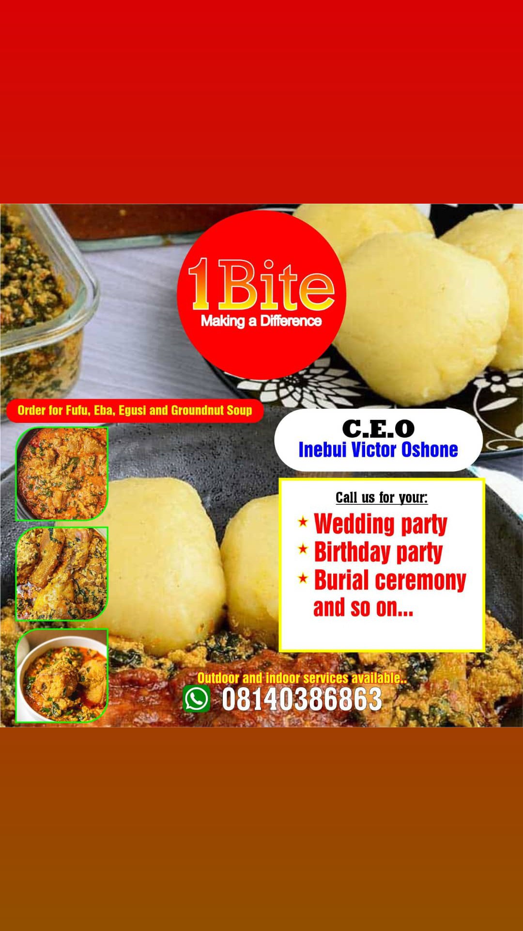Victor Inebui oshone/ 1 bite kitchen